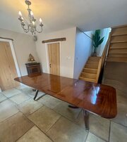 Quality Antique 12 Seater Two Pilar Dining Table