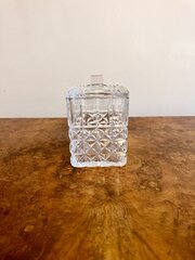 Quality Antique Edwardian Cut Glass Biscuit Jar 