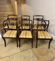 Quality Antique Regency Set Of Six Dining Chairs 