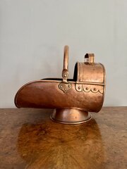 Quality Antique Victorian Copper Coal Scuttle