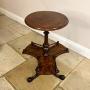 Antique lamp table  Victorian burr walnut table