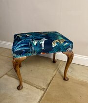 Quality Antique Victorian Carved Walnut Stool