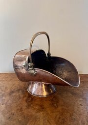 Quality Antique Victorian Copper Coal Scuttle
