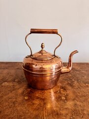 Quality Antique Victorian Copper Kettle