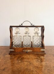Quality Antique Victorian Oak Tantalus