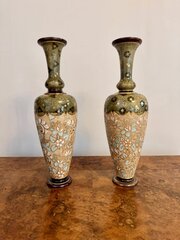 Quality Pair Of Antique Doulton Lambeth Vases 