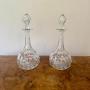 Quality pair of antique Edwardian glass decanters 
