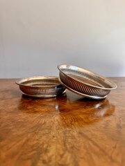 Quality Pair Of Antique Victorian Wine Coasters 