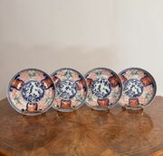  Set Of Four Antique Japanese Imari Small Plates 
