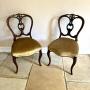 Carved walnut set of six dining chairs