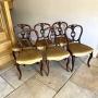  Set of six Victorian carved walnut dining chairs