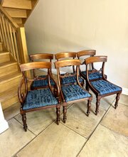  Set Of Six Antique Regency Mahogany Dining Chairs