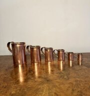 Set Of Six Antique Victorian Copper Measures
