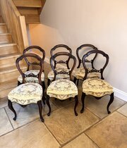 Set Of Six Antique Rosewood Dining Chairs