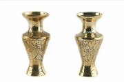 Small Antique Pair Of Chinese Brass Vases