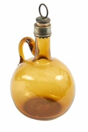 Unusual Antique Amber Glass Decanter/Claret Jug