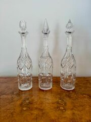 Unusual Trio Of Antique Edwardian Decanters