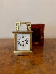 Victorian French Brass Striking Carriage Clock 