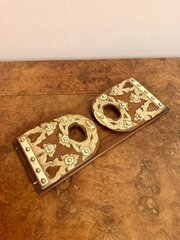 Victorian Walnut & Brass Mounted Sliding Bookends