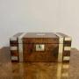 Victorian Burr Walnut Brass Bounded Writing Box