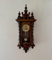  Victorian Carved Walnut Vienna Wall Clock 