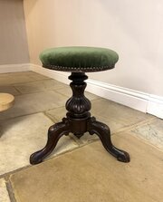 Victorian Carved Walnut Revolving Stool