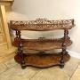 Victorian Figured Walnut Three Tier Whatnot