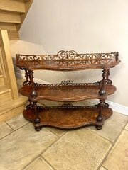 Victorian Figured Walnut Three Tier Whatnot