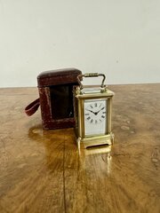  Victorian Miniature Brass Carriage Clock 