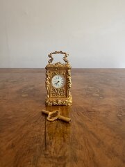 Victorian Ornate Brass Miniature Carriage Clock