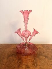 Victorian Quality Cranberry Glass Epergne