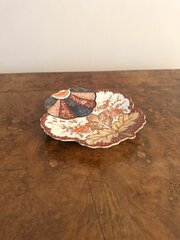 Antique Japanese Imari Dish In The Form Of A Leaf