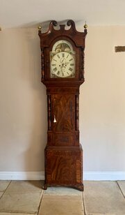 Antique Regency Inlaid Mahogany Long Case Clock 
