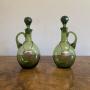Antique Victorian green glass spirit decanters 