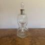 antique Victorian hourglass silver collar decanter