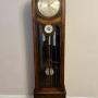Antique Oak Chiming Longcase Barometer Clock 