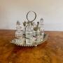 Antique Silver Plated Six Bottle Cruet Set