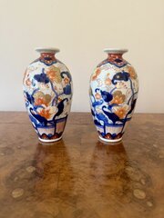 Quality Pair Of Antique Japanese Imari Vases 