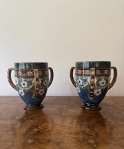 Quality Pair Of Antique Royal Doulton Loving Cups 