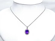 Amethyst And Diamond Cluster Pendant