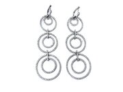 Diamond Circle Drop Earrings