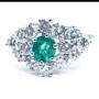 Emerald & Diamond Cluster Ring