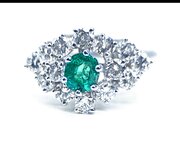 Emerald & Diamond Cluster Ring
