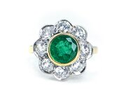 Emerald & Diamond Cluster Ring