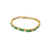 Emerald & Diamond Line Bracelet