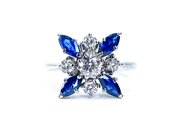 Marquise Sapphire & Diamond Ring By Mappin & Webb