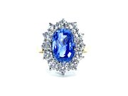Natural Ceylon Sapphire & Diamond Ring