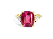Pink Tourmaline & Triangular Diamond Ring