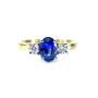 Sapphire & Diamond 3 Stone Ring