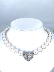 South Sea Pearl And Diamond Heart Necklace